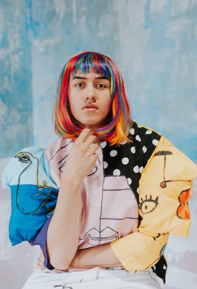 Non binary person colorful