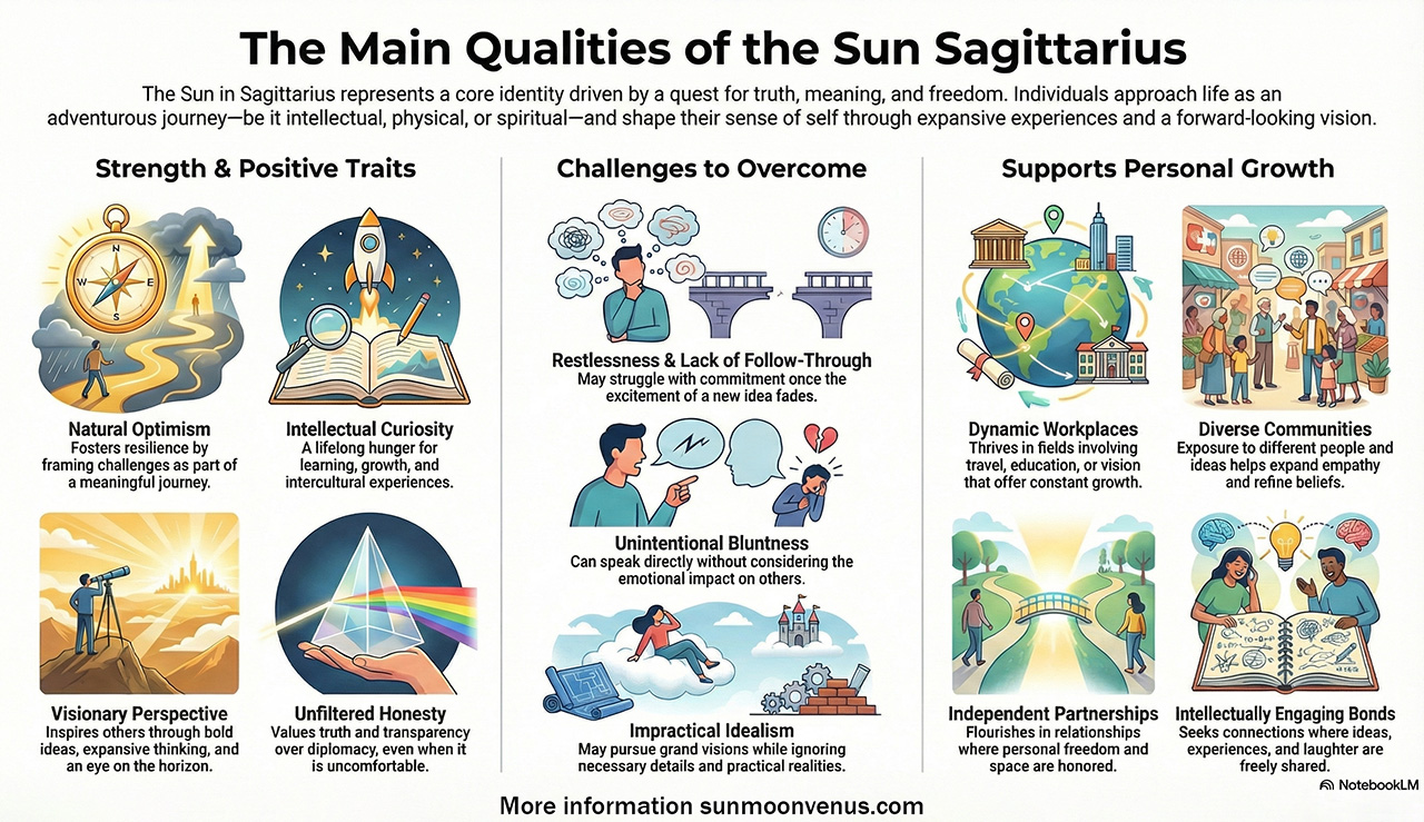 09 Sun in Sagittarius infographic